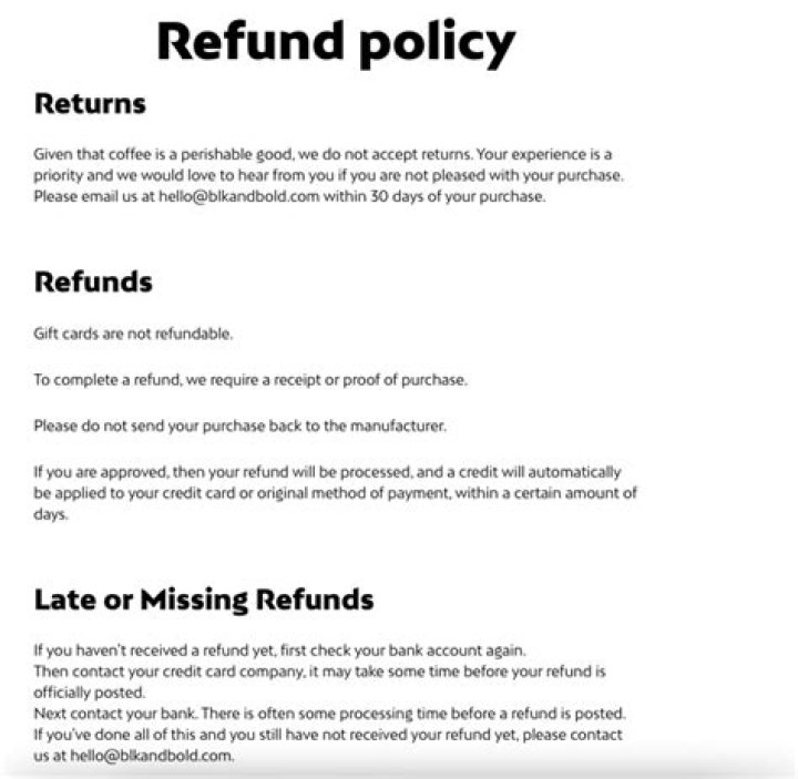 Can I return an item for a full refund?