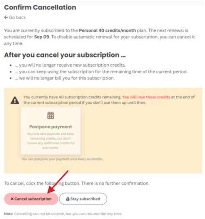 How do I cancel my subscription to just ask?