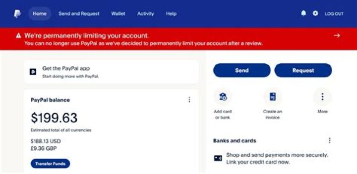 What is account limit lifted in PayPal?