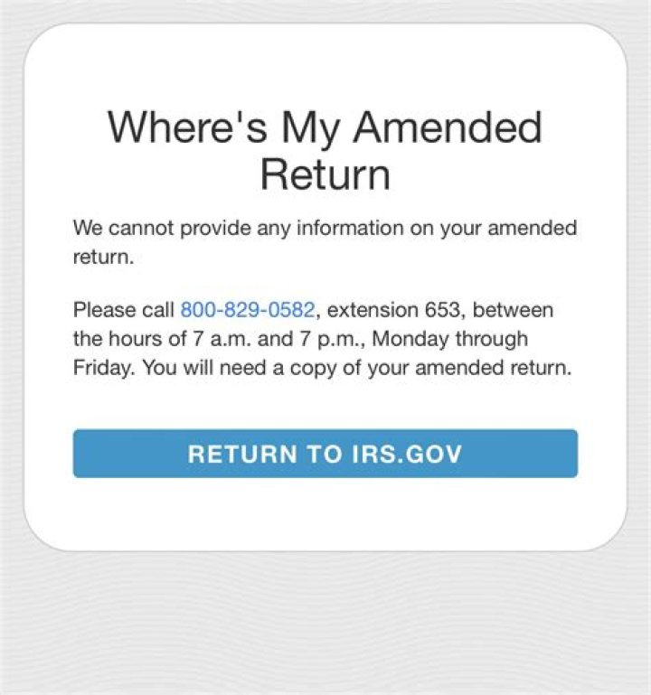 Why would IRS reject an amended return?